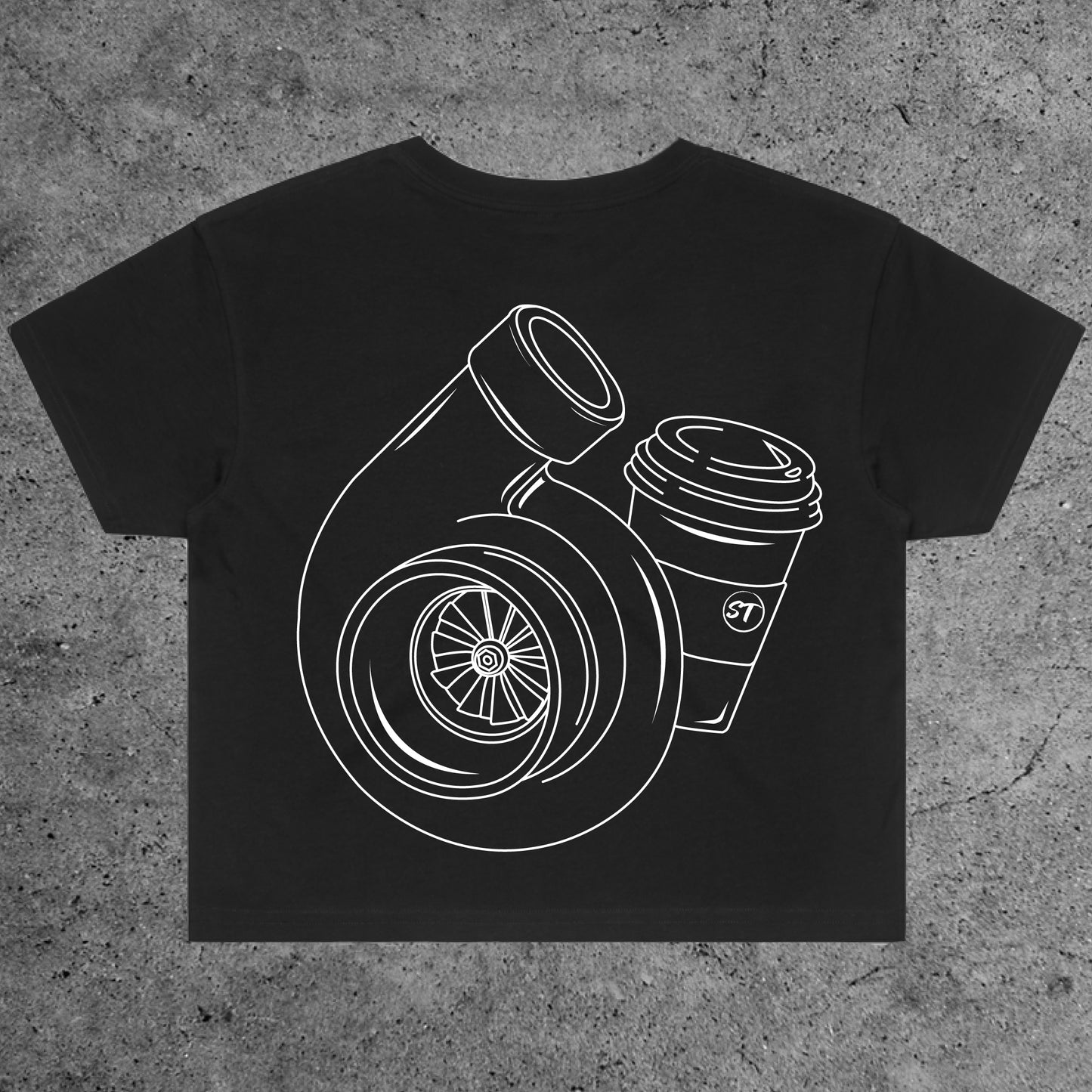 Turbo's & Coffee Women's Cropped T-Shirt