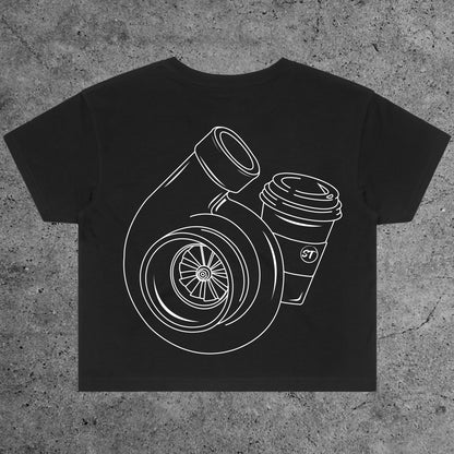 Turbo's & Coffee Women's Cropped T-Shirt
